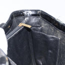 CHANEL Tote Bag Patent Leather Black Gold CC Auth BA16451-22