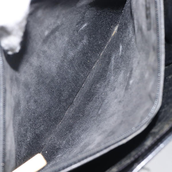CHANEL Tote Bag Patent Leather Black Gold CC Auth BA16451