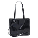 CHANEL Tote Bag Patent Leather Black Gold CC Auth BA16451-3
