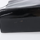 CHANEL Tote Bag Patent Leather Black Gold CC Auth BA16451-6