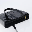 CHANEL Tote Bag Patent Leather Black Gold CC Auth BA16451-7