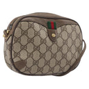 GUCCI GG Supreme Web Sherry Line Bag PVC Beige Gold 89 02 066 Auth BA16454-1