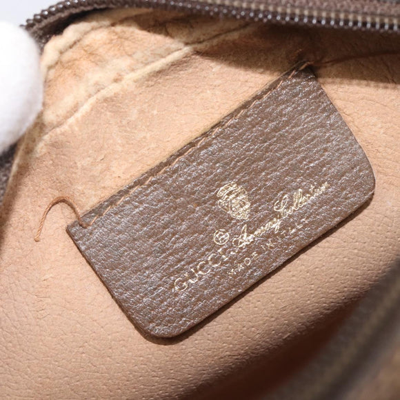 GUCCI GG Supreme Web Sherry Line Bag PVC Beige Gold 89 02 066 Auth BA16454