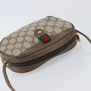GUCCI GG Supreme Web Sherry Line Bag PVC Beige Gold 89 02 066 Auth BA16454-6
