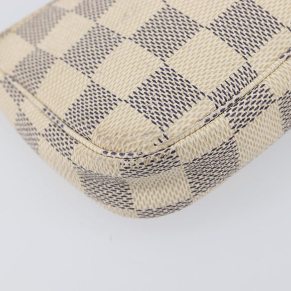 LOUIS VUITTON Damier Azur Mini Pochette Accessoires Pouch N63005 LV Auth BA16455