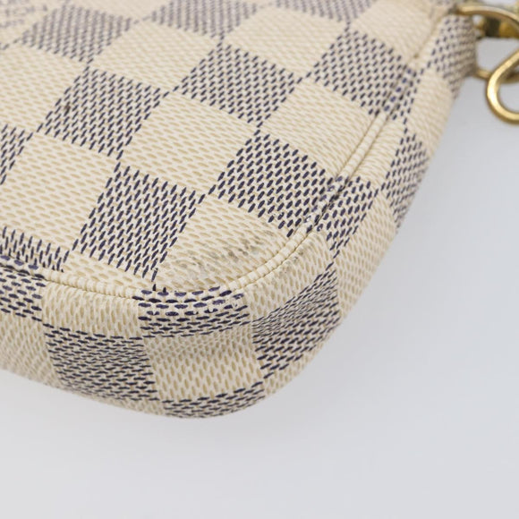 LOUIS VUITTON Damier Azur Mini Pochette Accessoires Pouch N63005 LV Auth BA16455