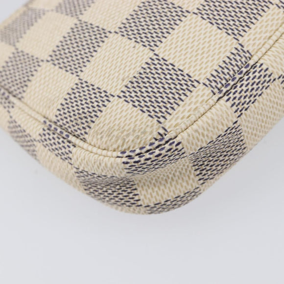 LOUIS VUITTON Damier Azur Mini Pochette Accessoires Pouch N63005 LV Auth BA16455