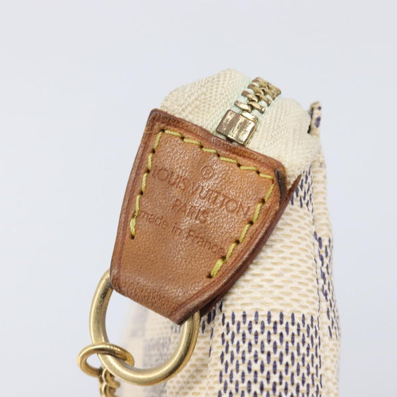 LOUIS VUITTON Damier Azur Mini Pochette Accessoires Pouch N63005 LV Auth BA16455