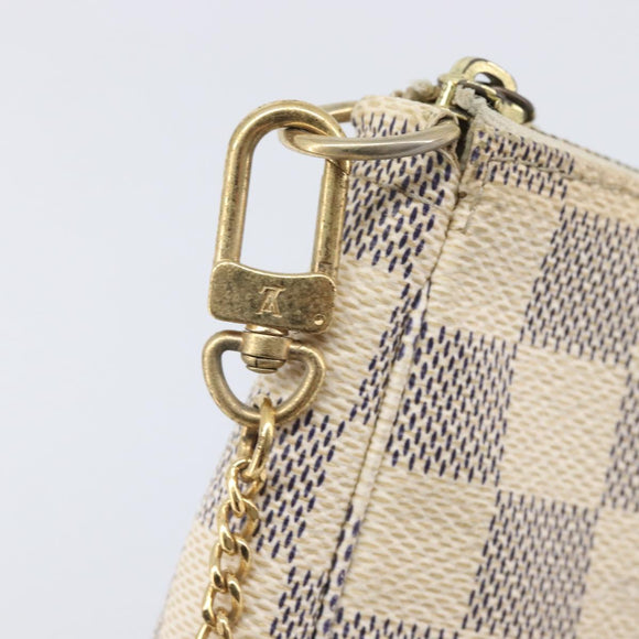 LOUIS VUITTON Damier Azur Mini Pochette Accessoires Pouch N63005 LV Auth BA16455