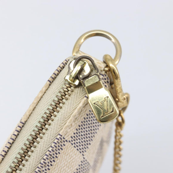 LOUIS VUITTON Damier Azur Mini Pochette Accessoires Pouch N63005 LV Auth BA16455