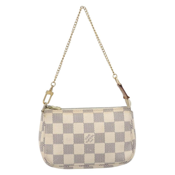 LOUIS VUITTON Damier Azur Mini Pochette Accessoires Pouch N63005 LV Auth BA16455