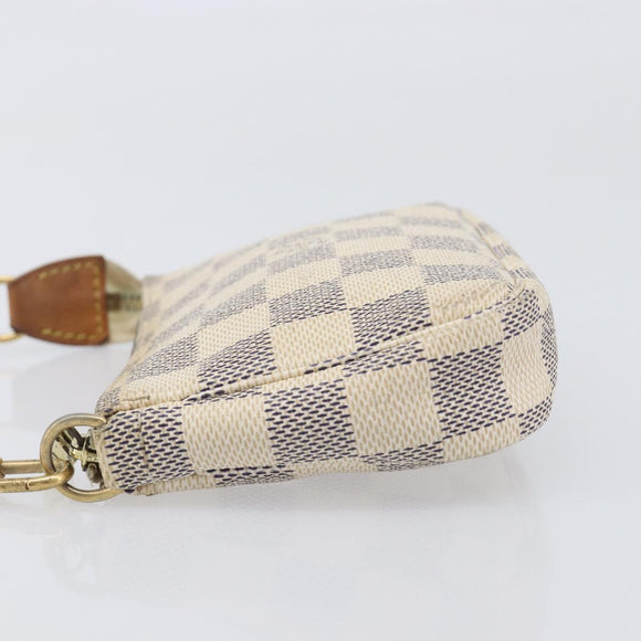LOUIS VUITTON Damier Azur Mini Pochette Accessoires Pouch N63005 LV Auth BA16455