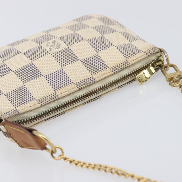 LOUIS VUITTON Damier Azur Mini Pochette Accessoires Pouch N63005 LV Auth BA16455