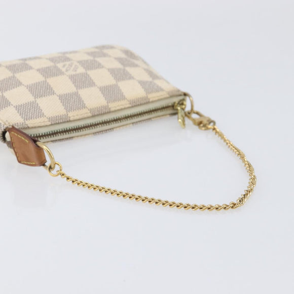 LOUIS VUITTON Damier Azur Mini Pochette Accessoires Pouch N63005 LV Auth BA16455