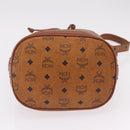 MCM Vicetos Logogram Shoulder Bag PVC Leather Brown Gold Auth BA16458-5