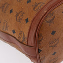 MCM Vicetos Logogram Shoulder Bag PVC Leather Brown Gold Auth BA16458-18