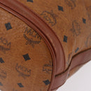 MCM Vicetos Logogram Shoulder Bag PVC Leather Brown Gold Auth BA16458-19