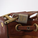 MCM Vicetos Logogram Shoulder Bag PVC Leather Brown Gold Auth BA16458-10
