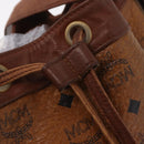 MCM Vicetos Logogram Shoulder Bag PVC Leather Brown Gold Auth BA16458-20