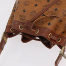 MCM Vicetos Logogram Shoulder Bag PVC Leather Brown Gold Auth BA16458-6