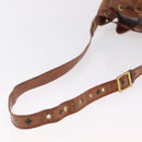 MCM Vicetos Logogram Shoulder Bag PVC Leather Brown Gold Auth BA16458-7