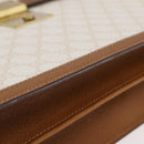 GUCCI GG Supreme Business Bag PVC Leather White Gold Auth BA16459A-10