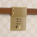 GUCCI GG Supreme Business Bag PVC Leather White Gold Auth BA16459A-15