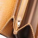 GUCCI GG Supreme Business Bag PVC Leather White Gold Auth BA16459A-25