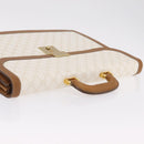 GUCCI GG Supreme Business Bag PVC Leather White Gold Auth BA16459A-6