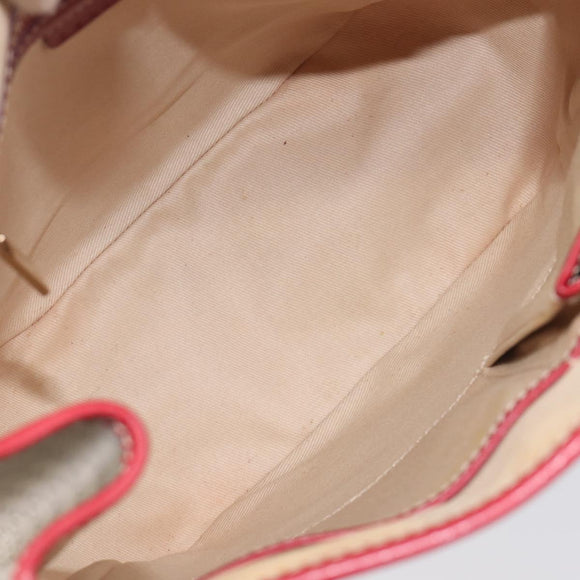 CELINE Macadam Canvas Tote Bag PVC Beige Gold Auth BA16461A