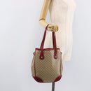 CELINE Macadam Canvas Tote Bag PVC Beige Gold Auth BA16461A-25