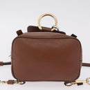 Chloe Faye Mini Backpack Leather Brown Gold Auth BA16466-11