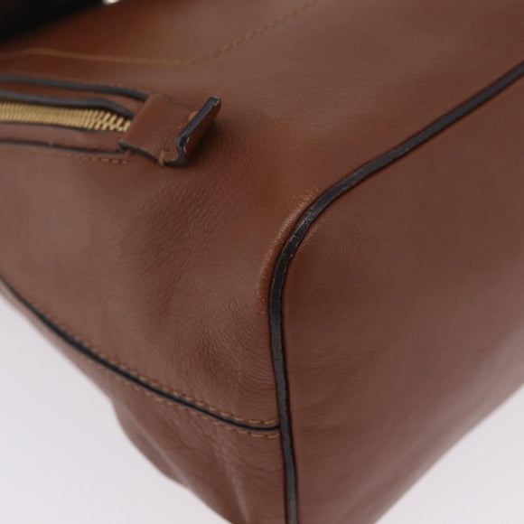 Chloe Faye Mini Backpack Leather Brown Gold Auth BA16466