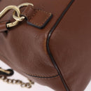 Chloe Faye Mini Backpack Leather Brown Gold Auth BA16466-14