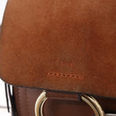 Chloe Faye Mini Backpack Leather Brown Gold Auth BA16466-17