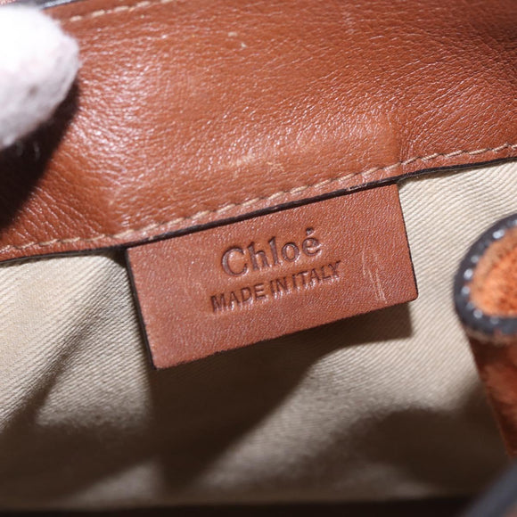 Chloe Faye Mini Backpack Leather Brown Gold Auth BA16466