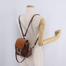 Chloe Faye Mini Backpack Leather Brown Gold Auth BA16466-25