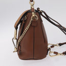 Chloe Faye Mini Backpack Leather Brown Gold Auth BA16466-4