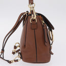 Chloe Faye Mini Backpack Leather Brown Gold Auth BA16466-5