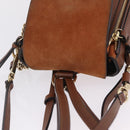 Chloe Faye Mini Backpack Leather Brown Gold Auth BA16466-6