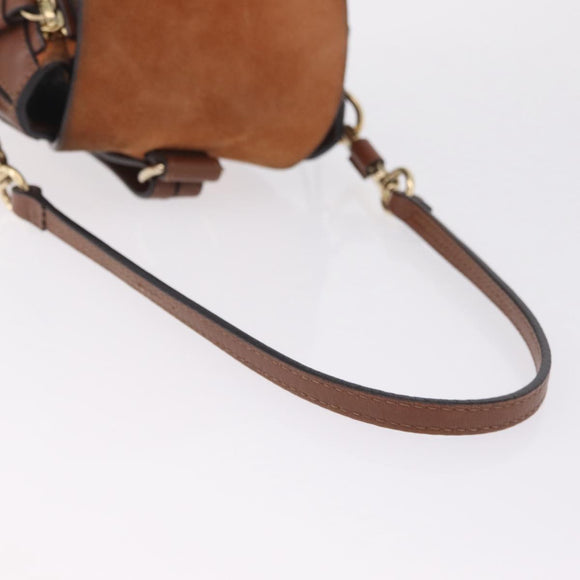 Chloe Faye Mini Backpack Leather Brown Gold Auth BA16466
