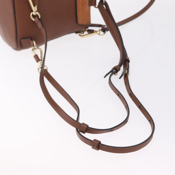 Chloe Faye Mini Backpack Leather Brown Gold Auth BA16466