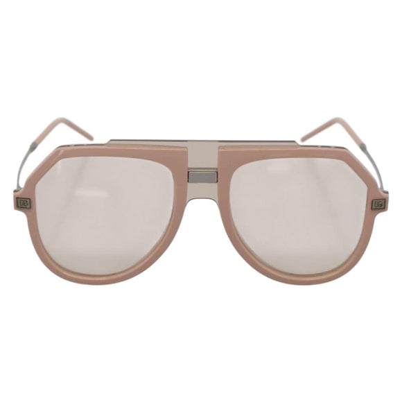 Dolce & Gabbana Sunglasses Metal Beige Silver Auth BA16471