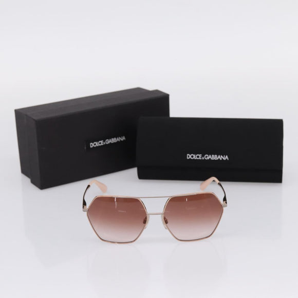 Dolce & Gabbana Sunglasses Metal Beige Gold Auth BA16472