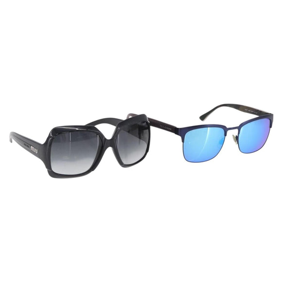 Miu Miu DOLCE&GABBANA Sunglasses Plastic 2 Set Black Blue Auth BA16474