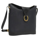 Christian Dior Trotter Canvas Shoulder Bag PVC Navy Gold Auth BA1648-1