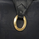 Christian Dior Trotter Canvas Shoulder Bag PVC Navy Gold Auth BA1648-17