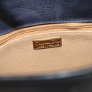 Christian Dior Trotter Canvas Shoulder Bag PVC Navy Gold Auth BA1648-11