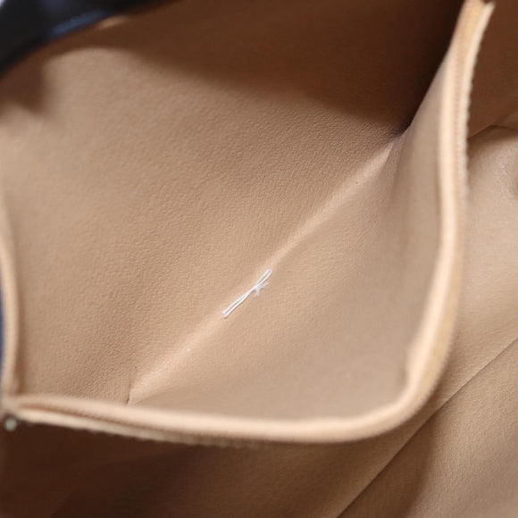 Christian Dior Trotter Canvas Shoulder Bag PVC Navy Gold Auth BA1648