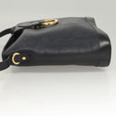 Christian Dior Trotter Canvas Shoulder Bag PVC Navy Gold Auth BA1648-4